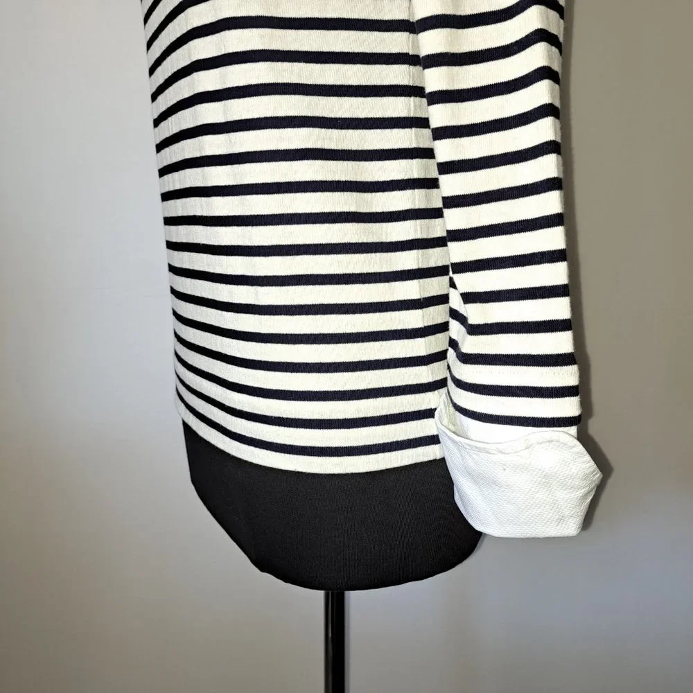 J.Crew Women Sweater Navy and White Stripes Long Sleeve Size XS NWT